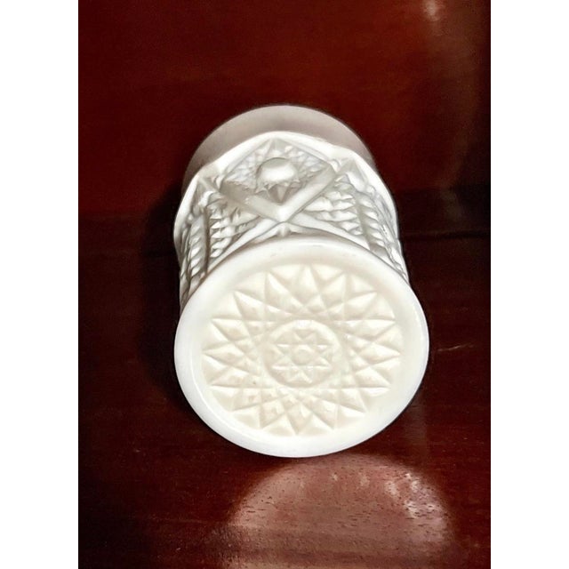 1960s Vintage Milk Glass Tumbler: Star & Button Pressed Glass For Sale - Image 5 of 7