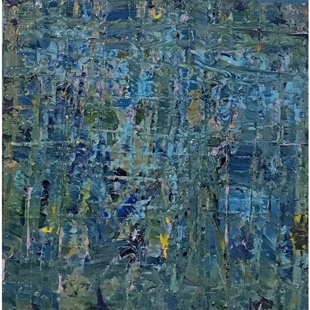 “Coastal Hues” Little Brutalist Oil Painting on Stretched Canvas For Sale