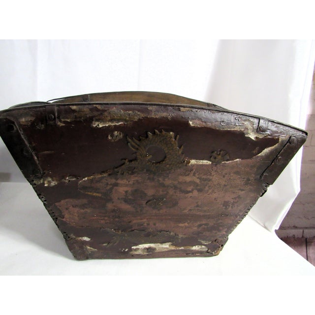 Rustic Antique Chinese Rice Wedding Bucket Basket For Sale - Image 4 of 14