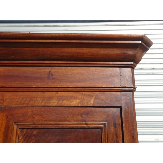 Wood Large Louis Philippe Wardrobe in Walnut, Mid-19th Century For Sale - Image 7 of 18