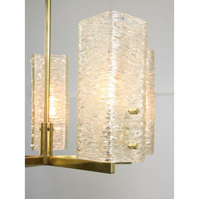 Vintage Chandelier in Frosted Glass and Brass by J.T. Kalmar, 1970s For Sale - Image 18 of 18