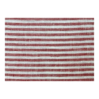 Plum Textiles Breton Ticking Red Linen For Sale