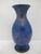 Donald Carlson Iridescent Blue Splatter Studio Art Glass Trumpet Vase For Sale In Portland, OR - Image 6 of 12