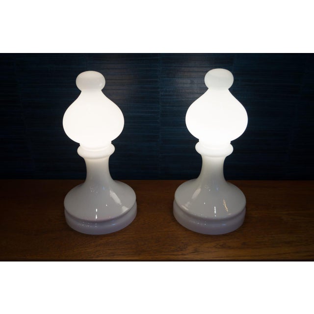 Glass Bishop Lamps by Ivan Jakeš for Valašské Meziříčí, Set of 2 For Sale - Image 7 of 11