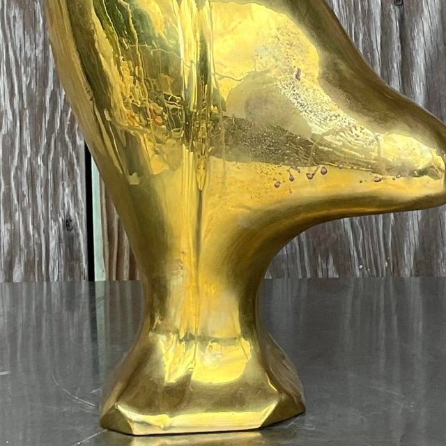 Metal Vintage 1980s Abstract Brass Sculpture For Sale - Image 7 of 14
