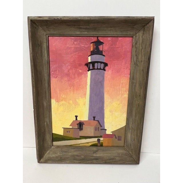 Contemporary Painting of a Lighthouse For Sale - Image 4 of 12
