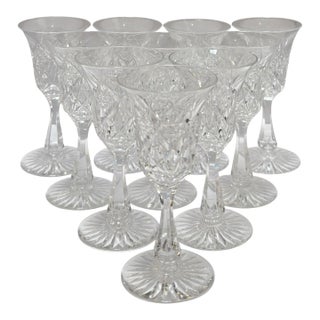 Set of 10 Antique Baccarat French Crystal Cordials Wine Stems For Sale