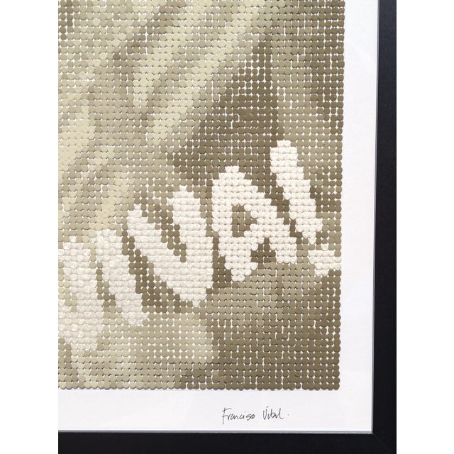 Francisco Vital "Viva Zapata" Contemporary Black & Tan Mexican Revolutionary Pixelated Portrait, 2025 For Sale In Houston - Image 6 of 10
