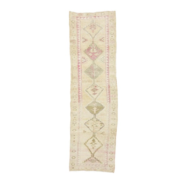 Textile Faded Vintage Herki Runner Rug For Sale - Image 7 of 7