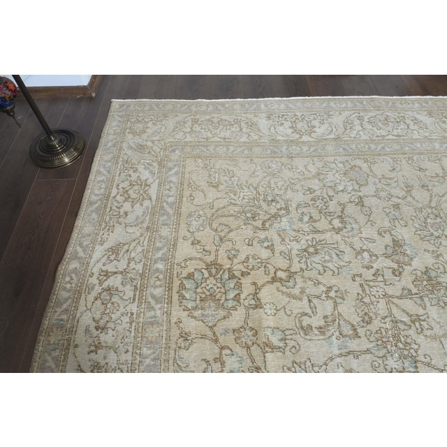 1970s Vintage Persian Handknotted Wool Orange Oversize Area Rug For Sale In San Francisco - Image 6 of 11