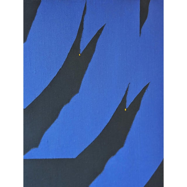 Emmanuel Araujo "Circulet 3" Contemporary Blue & Black Geometric Hard-Edge Abstract Painting, 2014 For Sale - Image 4 of 9