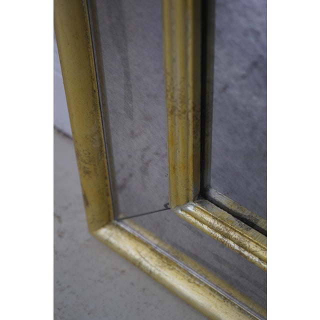 Large Gold Leaf Decorator Pier Mirror W. Distressed Glass For Sale In Philadelphia - Image 6 of 9