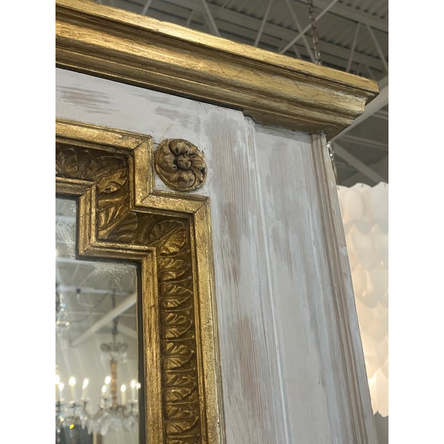 French Large Gilt French Trumeau Mirror For Sale - Image 3 of 6