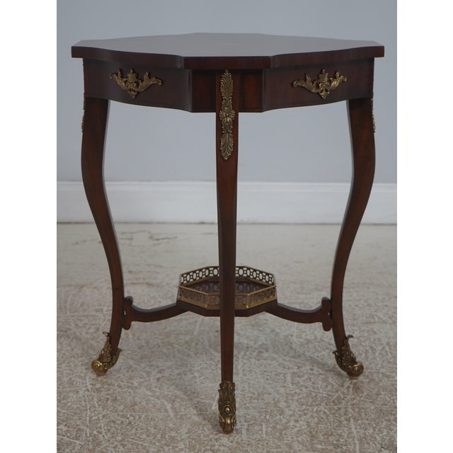 Age: Approx: 20 Years Old Details: Mahogany Brass Capped Feet Brass Gallery Top High Quality Construction Nice Tooled...