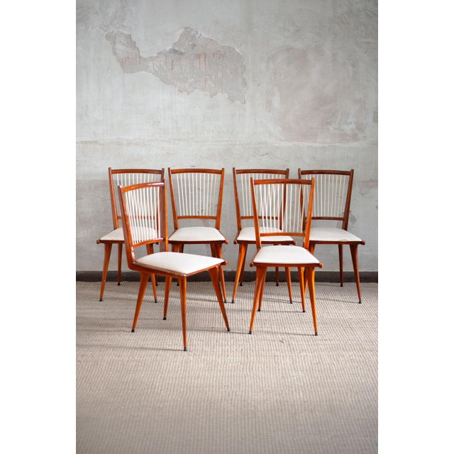 Vintage Lacquered Wooden Chairs, 1950s, Set of 6 For Sale - Image 10 of 10