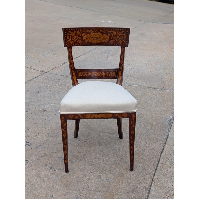 19th Century Victorian Accent Chair With Floral Marquetry Inlay For Sale - Image 4 of 11
