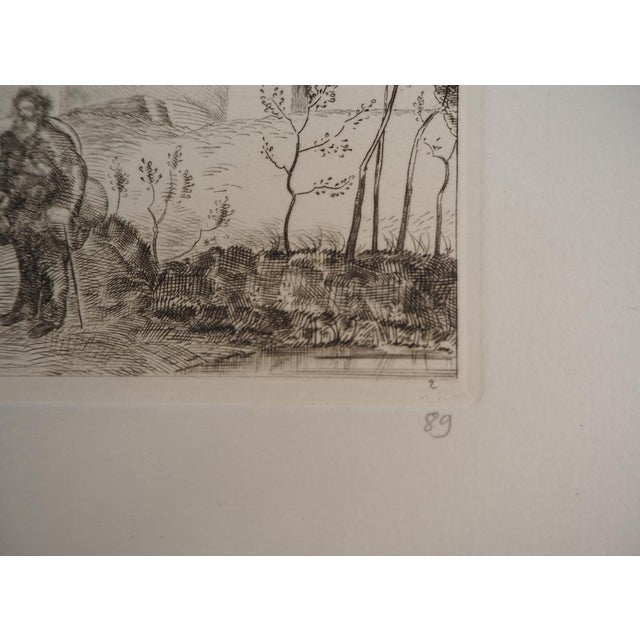 Jean-Emile Laboureur, Landscape with Beggar, Original Etching For Sale - Image 6 of 7