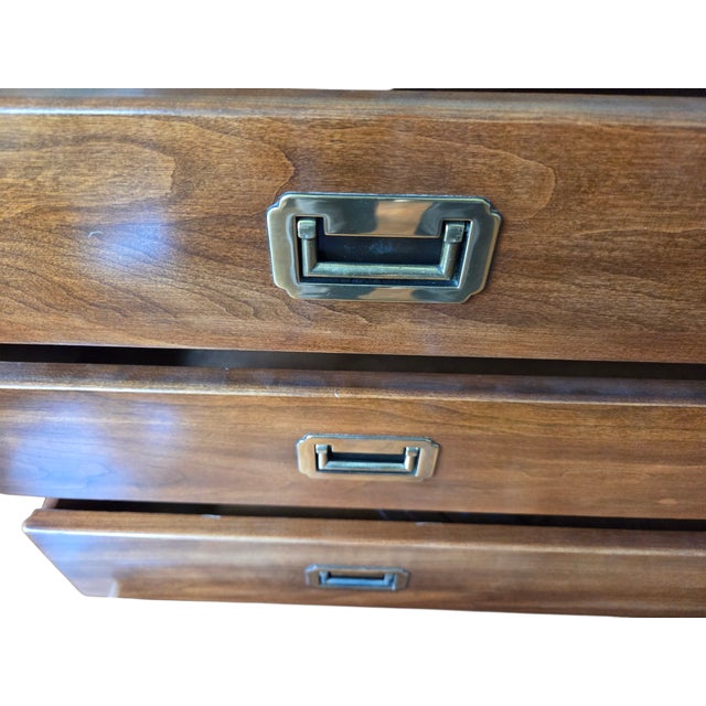 1980s Ethan Allen Canova Campaign Dresser Chest of Drawers Console Sideboard For Sale - Image 15 of 18