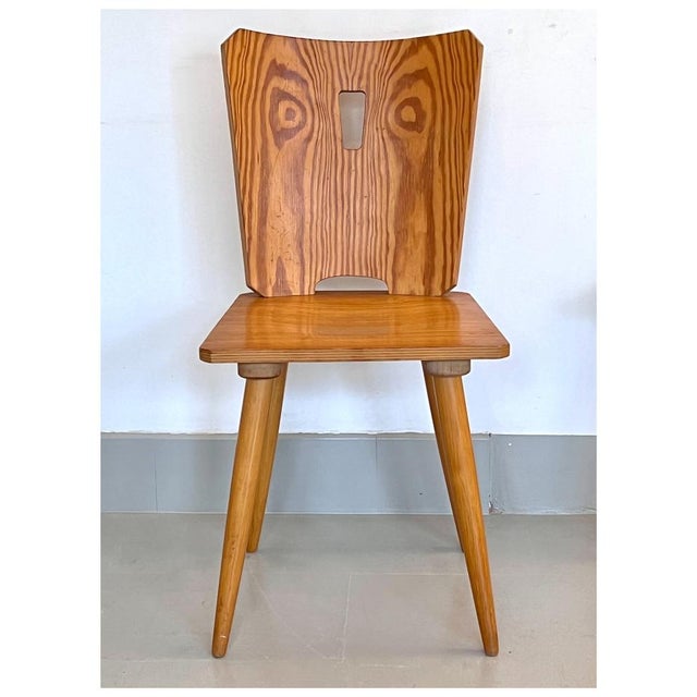 Wood Set of Vintage Brutalist Pine Dining Chairs, in the style of Goran Malmvall, 1960s For Sale - Image 7 of 18