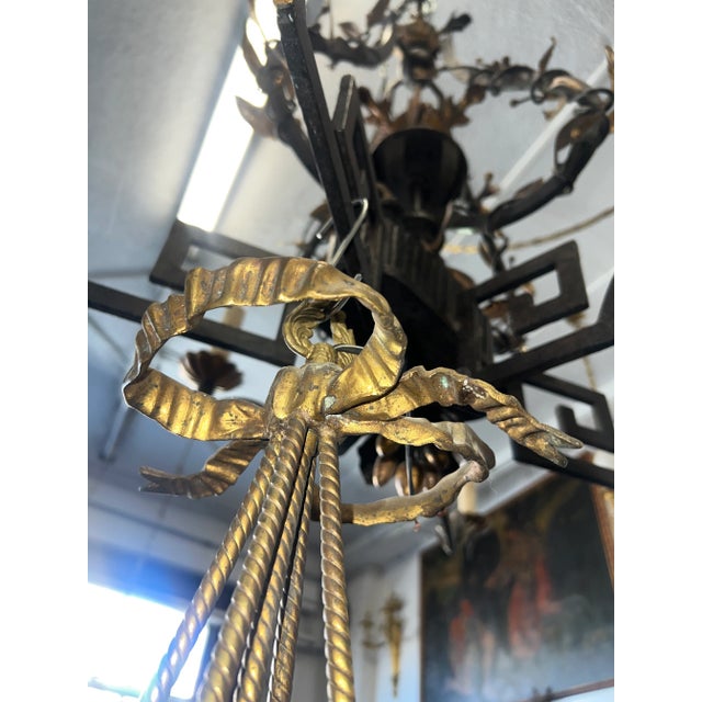 1920s Louis XVI Style Rococo Square Glass Globe Pendant For Sale In Los Angeles - Image 6 of 12