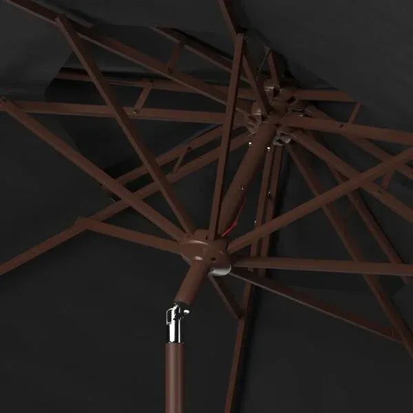 Safavieh Outdoor Lorenia 9ft Double Top Market Umbrella - Black For Sale - Image 4 of 5