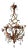 French Tole Beaded Roses and White Opaline Drops Chandelier For Sale