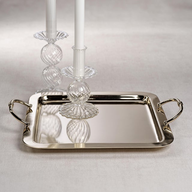 This steel serving tray is perfect for all your entertaining needs. It has a polished finish and can be used for serving...