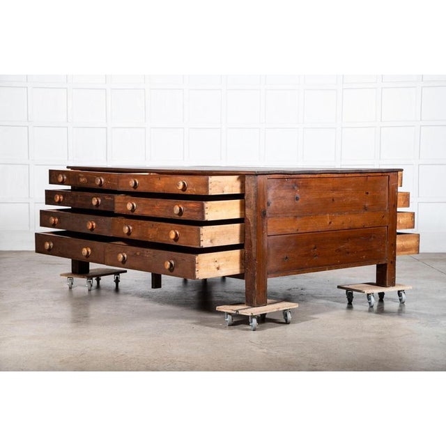 Large 19th Century English Pine Double Sided Work Table, 1890 For Sale - Image 14 of 18