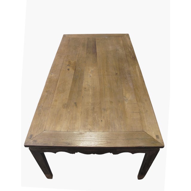 Brown Antique Elm 82" Long Dining Table For Sale - Image 8 of 11