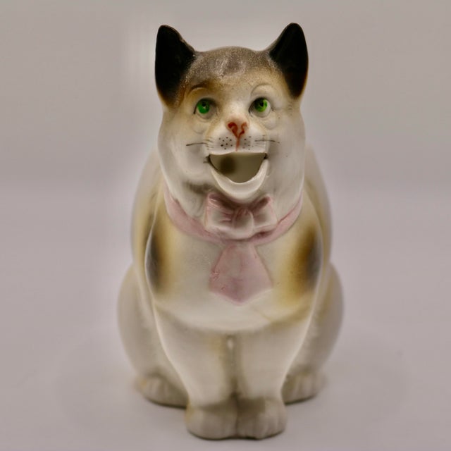 1920s 1920s German Schafer & Vater Figural Porcelain Cat Creamer Pitcher For Sale - Image 5 of 10