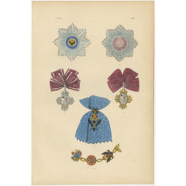 Plate LXIV Orders of Russia, Saint Andrew and Saint Catherine Insignia, 1844 For Sale - Image 3 of 8
