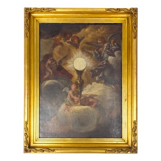 Baroque Artist, Study for Triumph of the Name of Jesus, 17th Century, Oil on Canvas, Framed For Sale
