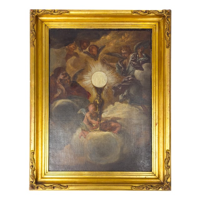 Baroque Artist, Study for Triumph of the Name of Jesus, 17th Century, Oil on Canvas, Framed For Sale
