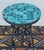 Metal 16" Emerald Aqua Moroccan Mosaic Table For Sale - Image 7 of 7