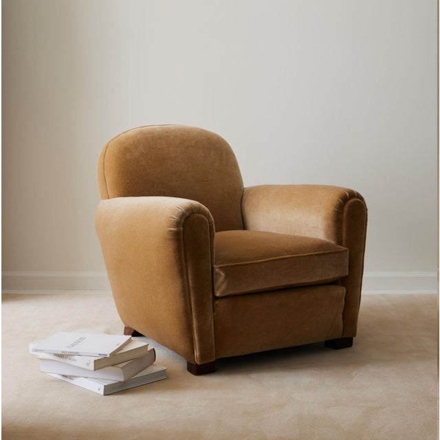 Brown French Ary Deco Club Chairs in Mohair, 1940's, a Pair. For Sale - Image 8 of 10