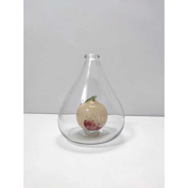 Mid-Century Modern Murano Glass Vase with Pulegoso Glass Fruit attributed to Napoleone Martinuzzi, 1940s For Sale - Image 3 of 12