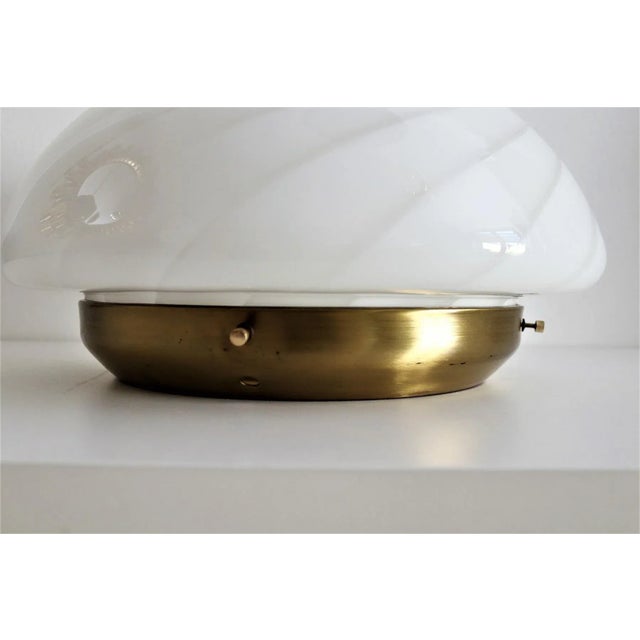 Murano Crystal and Brass Flush Mount with Central Glass Lens, 1970s For Sale - Image 16 of 18