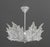 Lalique Champs-Elysees Chandelier, six-lights with molded clear and frosted leaf motif on chrome-plated hexagonal frame,...