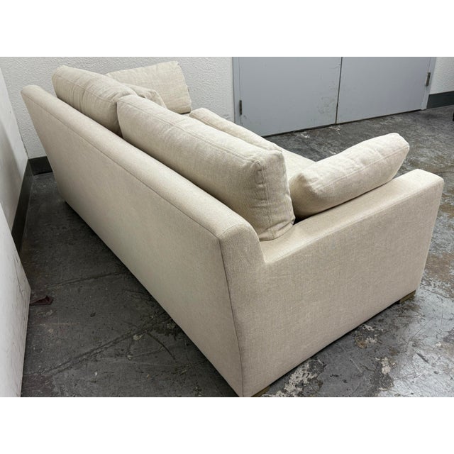 Restoration Hardware Belgian Track Arm Bench Seat Sofa For Sale - Image 10 of 12