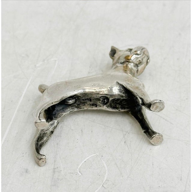 Vintage S. Kirk & Sons Miniature Sterling Silver Boxer Figurine For Sale - Image 4 of 12