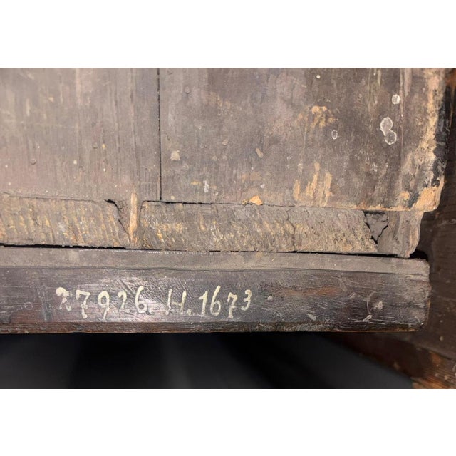 17th Century Baroque Carved Oak Cabinet with Foliate Relief & Wrought Iron For Sale - Image 4 of 16