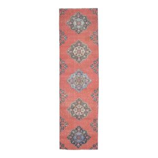 1970 Vintage Handmade Wool Runner Rug For Sale