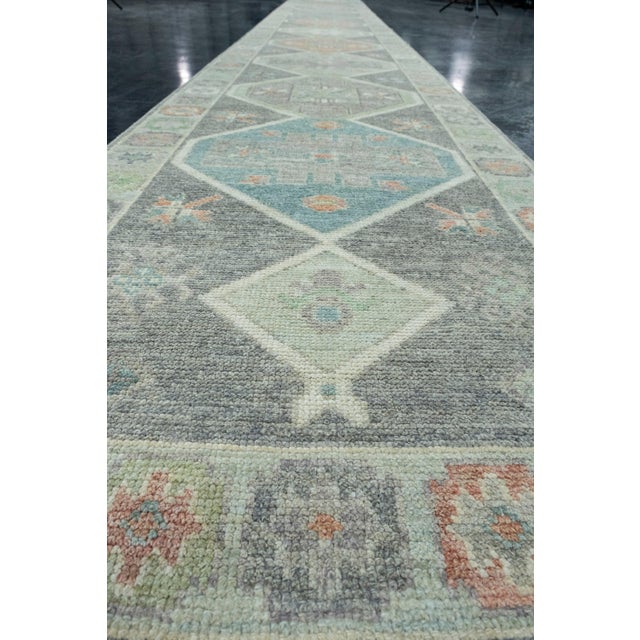 Turkish Oushak Runner Rug 2'10" x 23'7" #17527 For Sale In Houston - Image 6 of 8