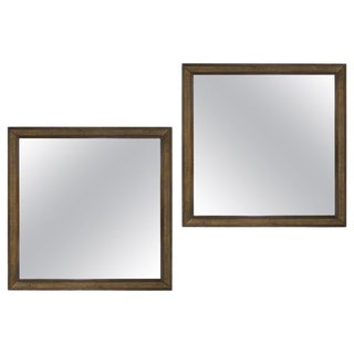 Mahogany Caned Matching Mirrors by Edward Wormley for Dunbar, 1950s - a Pair For Sale