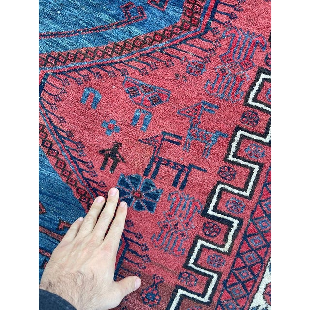 Vintage Village Life Woven Throughout Shiraz Rug 4.6 x 6.9 For Sale - Image 11 of 14