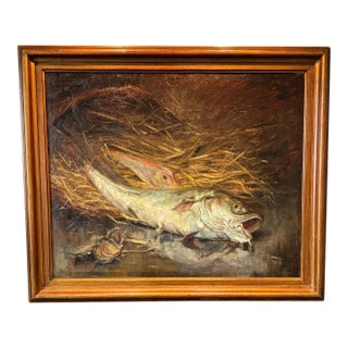 Antique Framed Still Life Oil Painting on Canvas-Alexandre Tielens Belgium For Sale