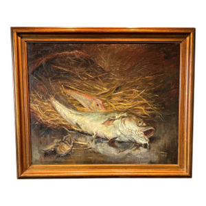 Antique Framed Still Life Oil Painting on Canvas-Alexandre Tielens Belgium