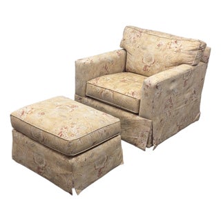 McCreary Modern for Macy’s Modern Concepts Floral Swivel Chair + Ottoman For Sale