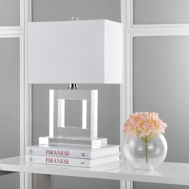 2020s 20.5-Inch H Square Crystal Table Lamp - Clear For Sale - Image 5 of 8