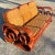 A extraordinary vintage Coastal sofa. Three pieces creat this chic tropical look. Beautiful and rare scroll rattan with...